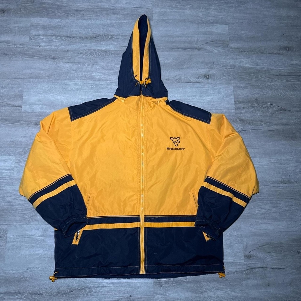 Yellow and navy West Virginia Mountaineers windbreaker jacket